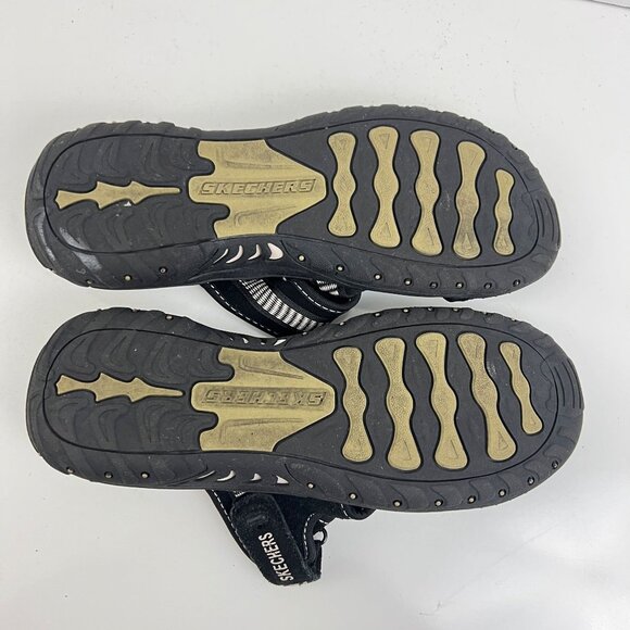 Skechers Sandals Womens Reggae Black Flip Flops Size 9.5 - Picture 4 of 7